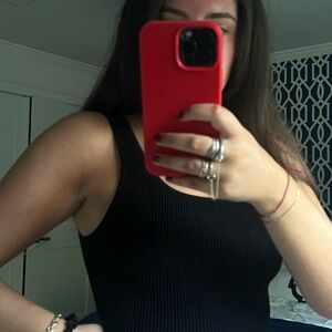 Aritzia Black Ribbed Tank Top